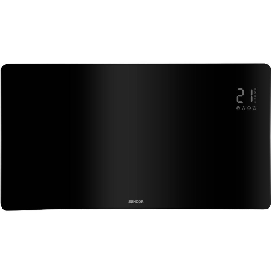 Sencor - Calefactor convector eléctrico inteligente 1200/2400W/230V IP24 Wi-Fi negro
