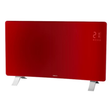 Sencor - Calefactor/convector eléctrico inteligente 1200/2400W/230V IP24 Wi-Fi rojo