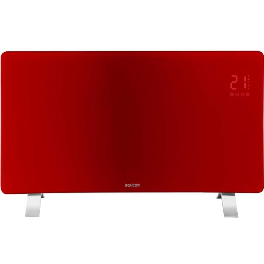 Sencor - Calefactor/convector eléctrico inteligente 1200/2400W/230V IP24 Wi-Fi rojo