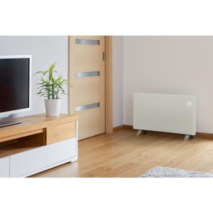 Sencor - Calefactor eléctrico inteligente/convector 1200/2400W/230V IP24 Wi-Fi blanco