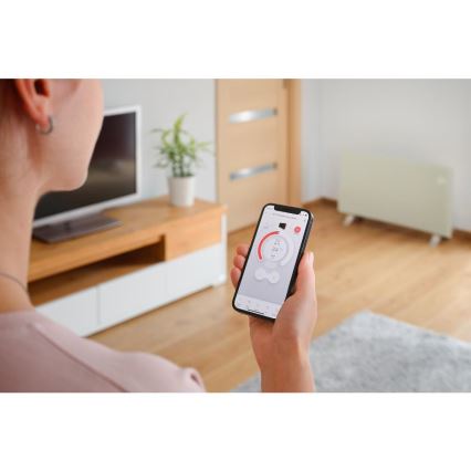 Sencor - Calefactor eléctrico inteligente/convector 1200/2400W/230V IP24 Wi-Fi blanco