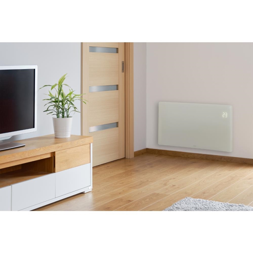 Sencor - Calefactor eléctrico inteligente/convector 1200/2400W/230V IP24 Wi-Fi blanco