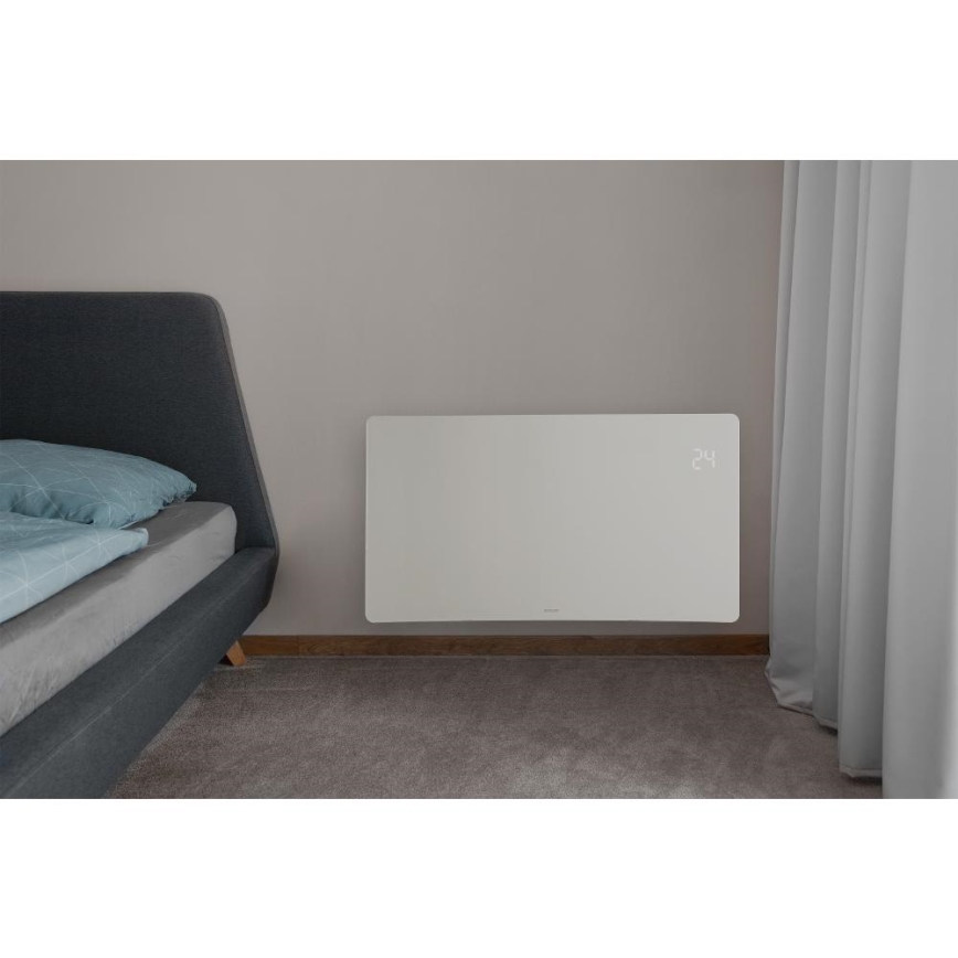 Sencor - Calefactor eléctrico inteligente/convector 1200/2400W/230V IP24 Wi-Fi blanco