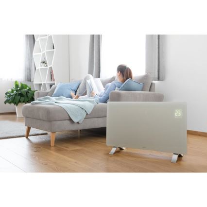 Sencor - Calefactor eléctrico inteligente/convector 1200/2400W/230V IP24 Wi-Fi blanco