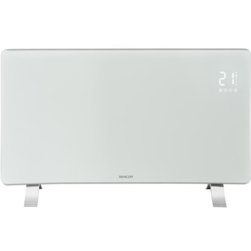 Sencor - Calefactor eléctrico inteligente/convector 1200/2400W/230V IP24 Wi-Fi blanco