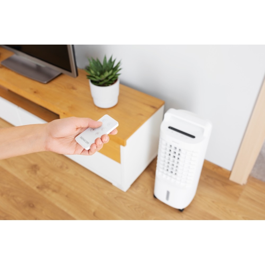 Sencor - Climatizador móvil con pantalla LED 3en1 45W/230V blanco + mando a distancia