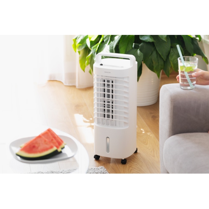 Sencor - Climatizador móvil con pantalla LED 3en1 45W/230V blanco + mando a distancia