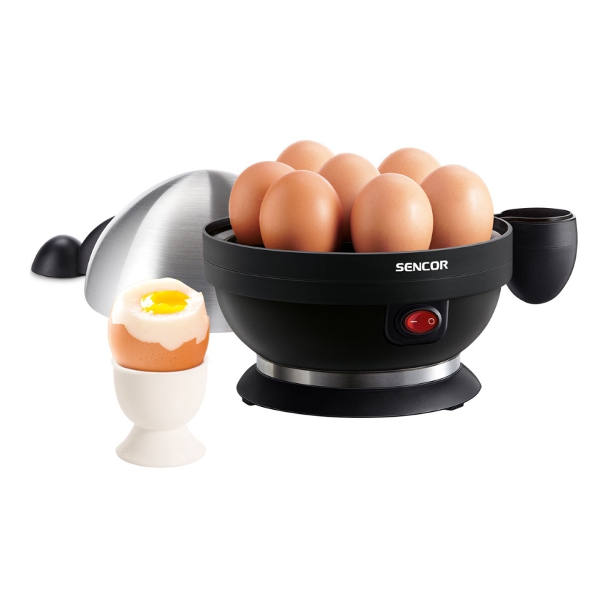 Sencor - Cocedor de huevos 320-380W/230V negro/cromo mate