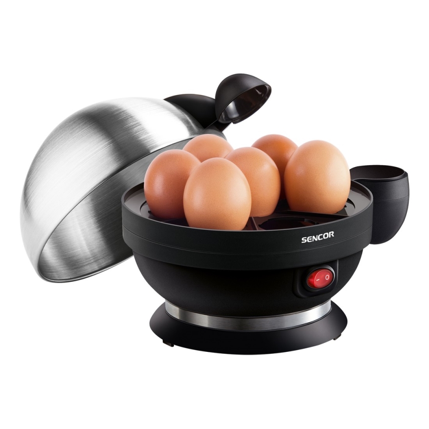 Sencor - Cocedor de huevos 320-380W/230V negro/cromo mate