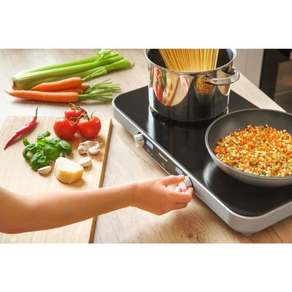 Sencor - Cocina vitrocerámica de dos placas con pantalla LCD 3500W/230V