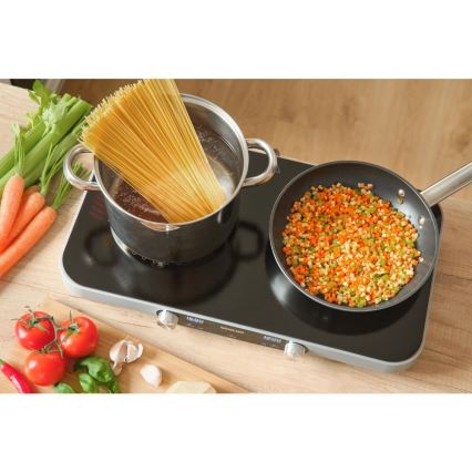 Sencor - Cocina vitrocerámica de dos placas con pantalla LCD 3500W/230V