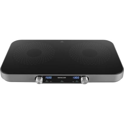 Sencor - Cocina vitrocerámica de dos placas con pantalla LCD 3500W/230V