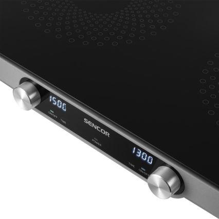 Sencor - Cocina vitrocerámica de dos placas con pantalla LCD 3500W/230V