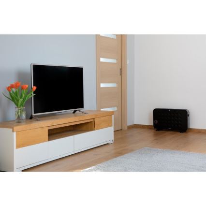Sencor - Convector eléctrico 750/1250/2000W/230V termostato IP24 negro
