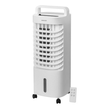 Sencor - Enfriador de aire portátil con pantalla LED 3 en 1 45W/230V blanco + mando a distancia