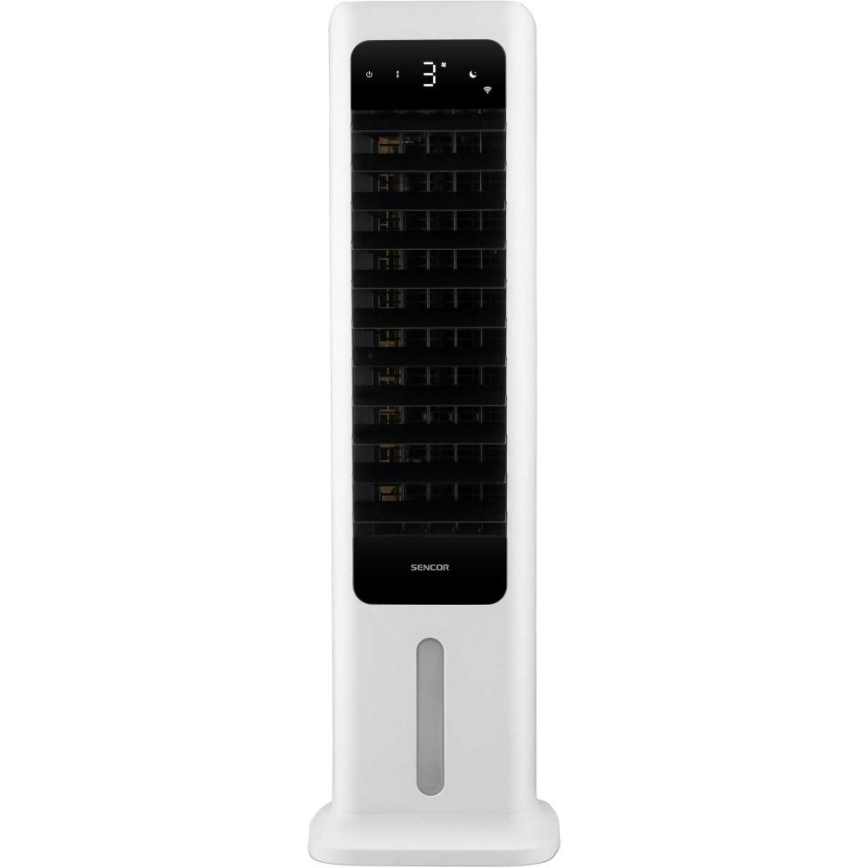 Sencor - Enfriador de aire portátil inteligente 60W/230V Wi-Fi blanco + control remoto