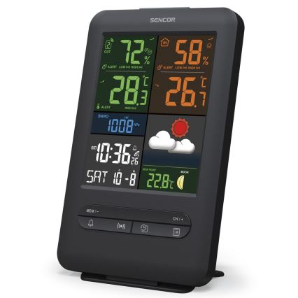 Sencor - Estacion meteorologica Con pantalla LCD a color 5V/1xCR2032 + 2xAA