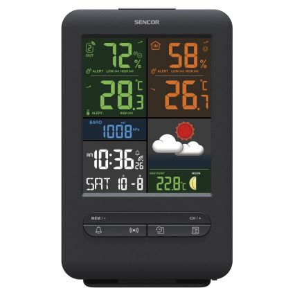 Sencor - Estacion meteorologica Con pantalla LCD a color 5V/1xCR2032 + 2xAA