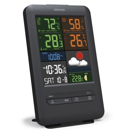 Sencor - Estacion meteorologica Con pantalla LCD a color 5V/1xCR2032 + 2xAA