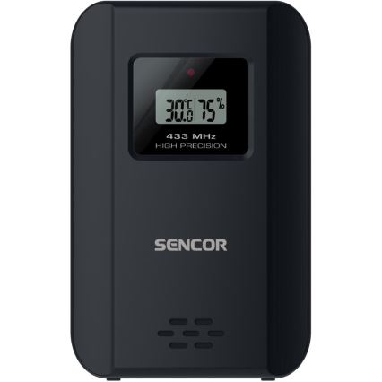 Sencor - Estacion meteorologica Con pantalla LCD a color y despertador 3xAAA + 2x AA negro