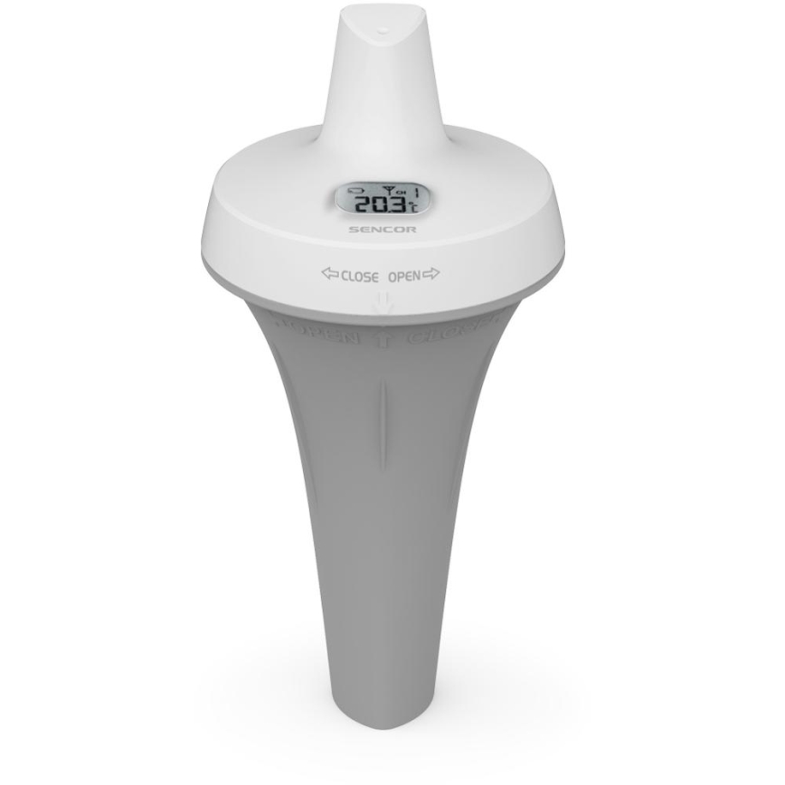 Sencor - Estación meteorológica con sensor flotante inalámbrico para piscina 2xAA + 2xAA IPX7