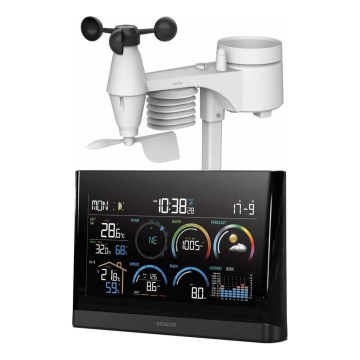 Sencor - Estación meteorológica profesional con pantalla LCD a color y despertador 5V/3xAAA + 3xAA