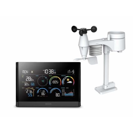 Sencor - Estación meteorológica profesional con pantalla LCD a color y despertador 5V/3xAAA + 3xAA