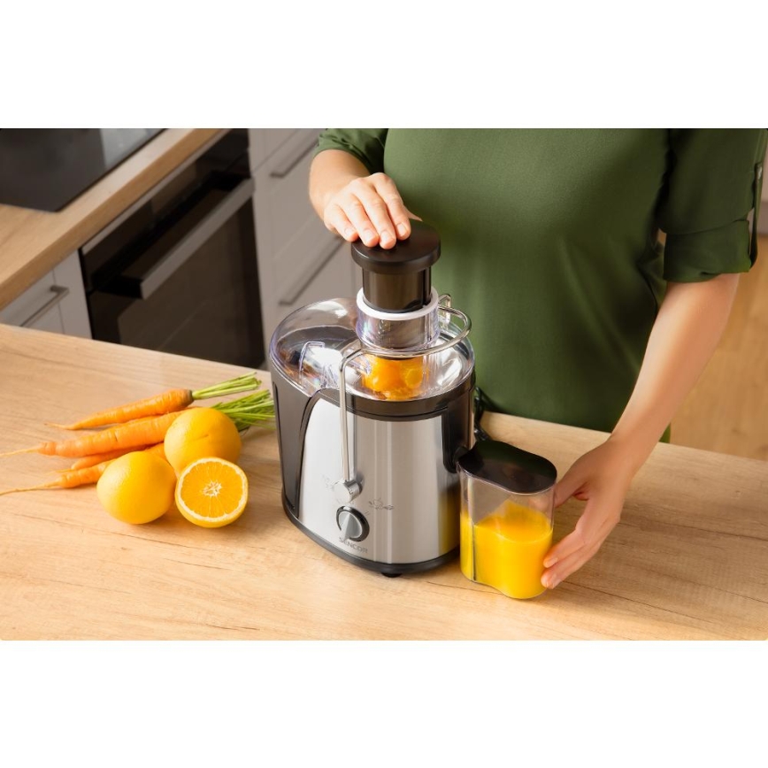 Sencor - Extractor de zumos 400W/230V cromo mate/negro