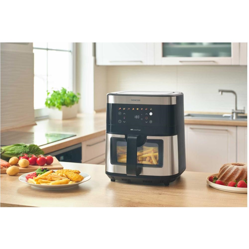 Sencor - Freidora de aire caliente 9 l 1700W/230V negra/cromo mate