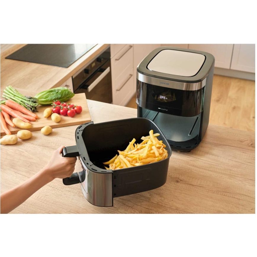Sencor - Freidora de aire caliente 9 l 1700W/230V negra/cromo mate