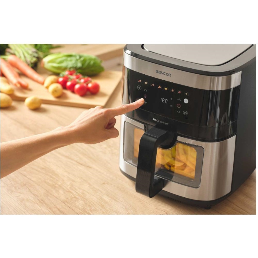 Sencor - Freidora de aire caliente 9 l 1700W/230V negra/cromo mate