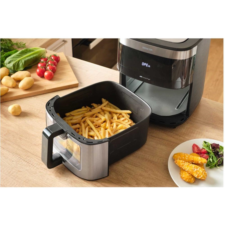 Sencor - Freidora de aire caliente 9 l 1700W/230V negra/cromo mate