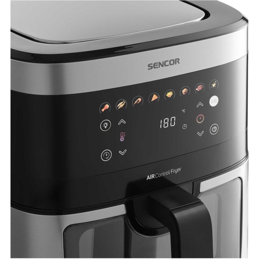 Sencor - Freidora de aire caliente 9 l 1700W/230V negra/cromo mate