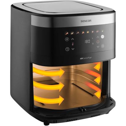 Sencor - Freidora de aire caliente 9 l 1700W/230V negra/cromo mate