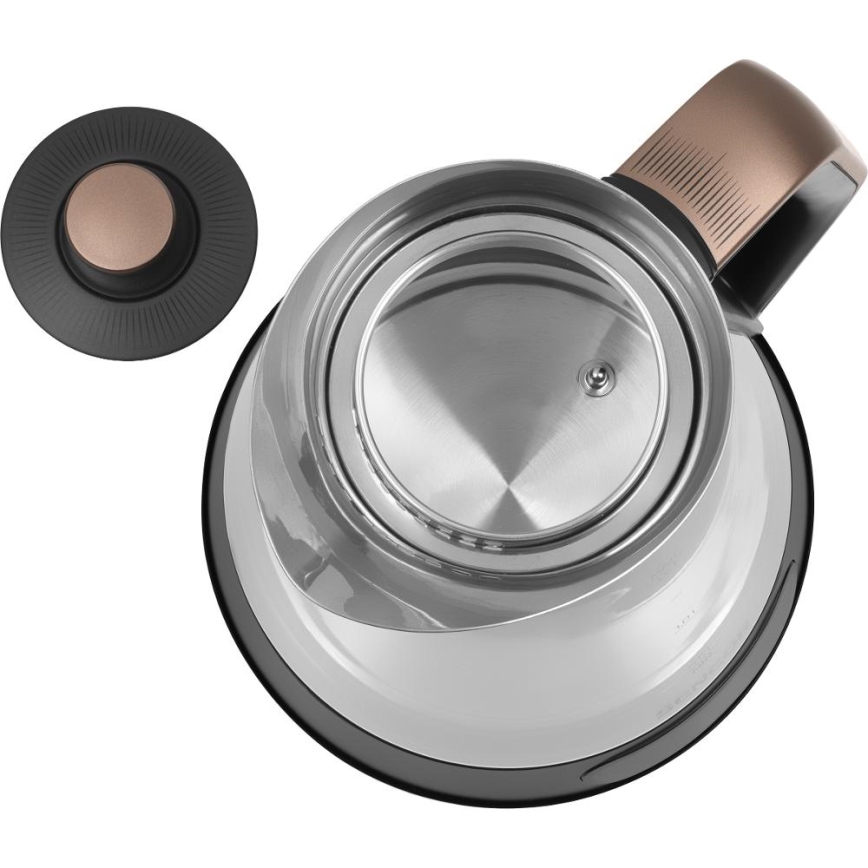 Sencor - Hervidor eléctrico con control de temperatura, 1,5 l, 2150 W/230 V, negro/oro rosa