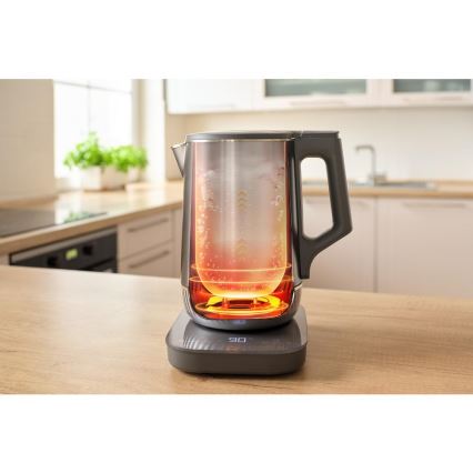 Sencor - Hervidor eléctrico con control de temperatura 1,7 l 1800W/230V acero inoxidable