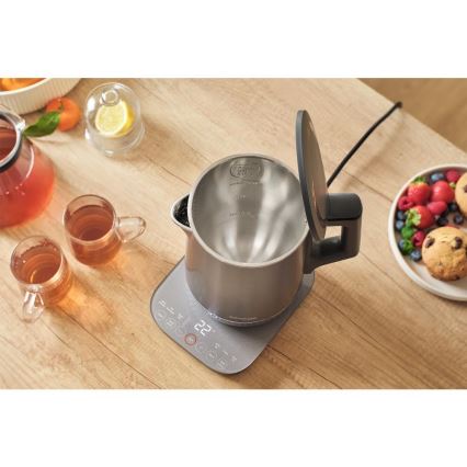 Sencor - Hervidor eléctrico con control de temperatura 1,7 l 1800W/230V acero inoxidable