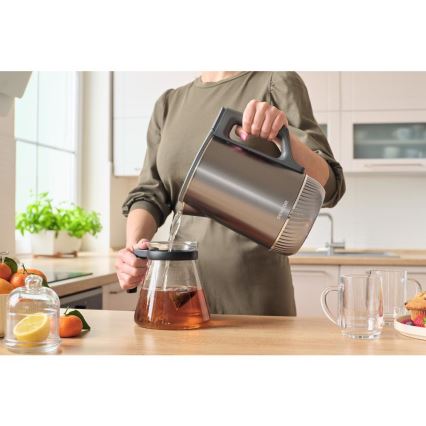 Sencor - Hervidor eléctrico con control de temperatura 1,7 l 1800W/230V acero inoxidable