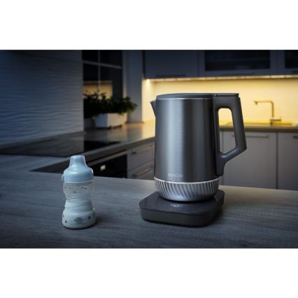 Sencor - Hervidor eléctrico con control de temperatura 1,7 l 1800W/230V acero inoxidable