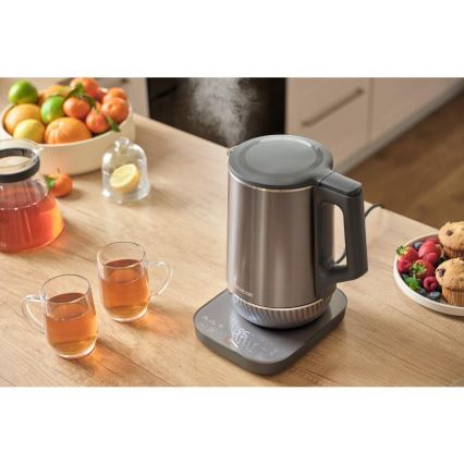 Sencor - Hervidor eléctrico con control de temperatura 1,7 l 1800W/230V acero inoxidable