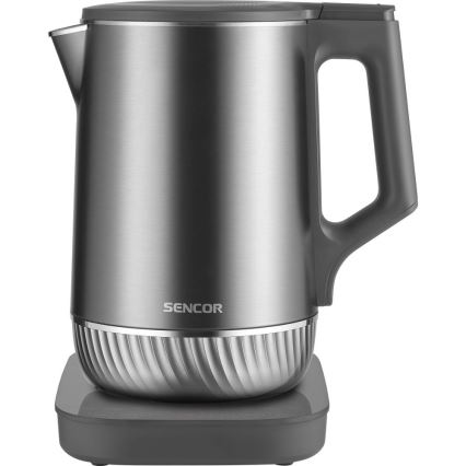 Sencor - Hervidor eléctrico con control de temperatura 1,7 l 1800W/230V acero inoxidable