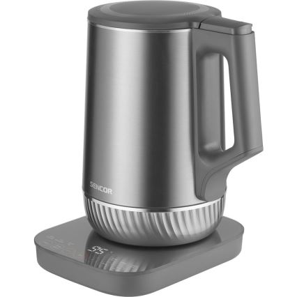 Sencor - Hervidor eléctrico con control de temperatura 1,7 l 1800W/230V acero inoxidable