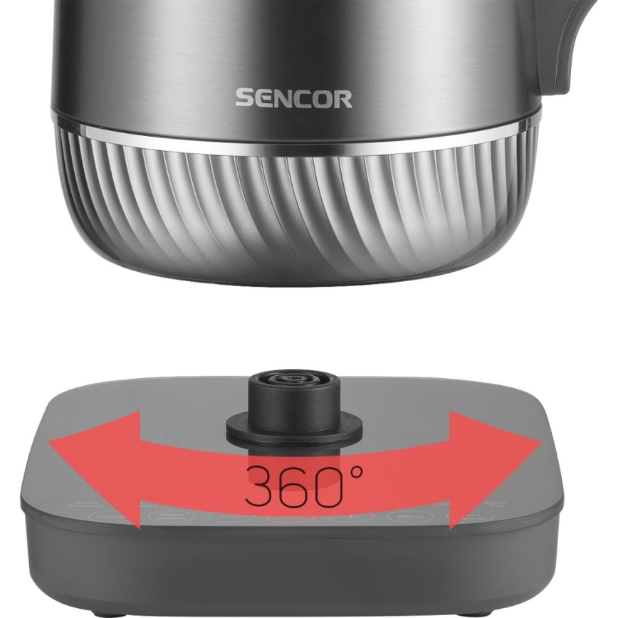 Sencor - Hervidor eléctrico con control de temperatura 1,7 l 1800W/230V acero inoxidable