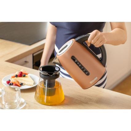 Sencor - Hervidor eléctrico con control de temperatura 1,7 l 2150 W/230 V acabado cobre