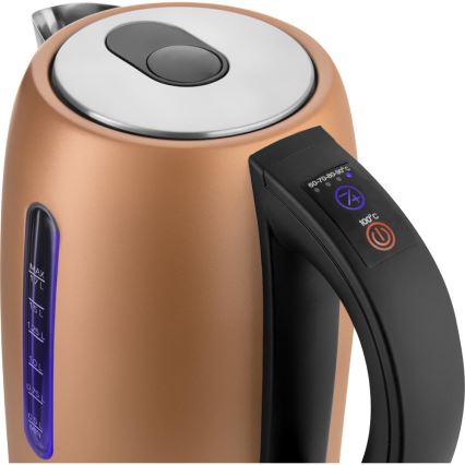 Sencor - Hervidor eléctrico con control de temperatura 1,7 l 2150 W/230 V acabado cobre