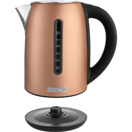 Sencor - Hervidor eléctrico con control de temperatura 1,7 l 2150 W/230 V acabado cobre