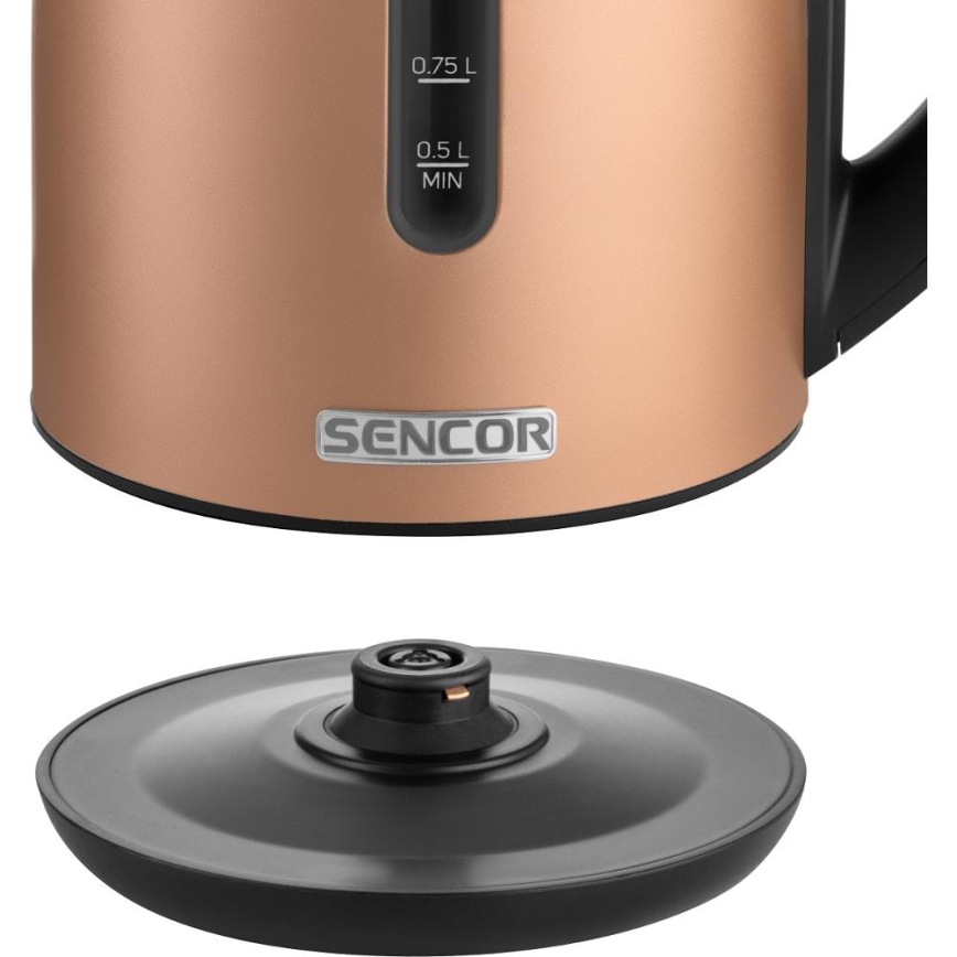 Sencor - Hervidor eléctrico con control de temperatura 1,7 l 2150 W/230 V acabado cobre