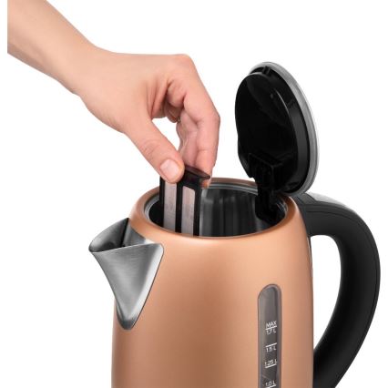 Sencor - Hervidor eléctrico con control de temperatura 1,7 l 2150 W/230 V acabado cobre