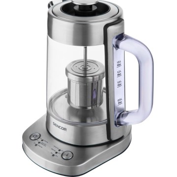 Sencor - Hervidor eléctrico con regulación de temperatura 1,5 l 1500W/230V acero inoxidable