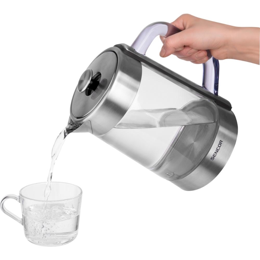 Sencor - Hervidor eléctrico con regulación de temperatura 1,5 l 1500W/230V acero inoxidable